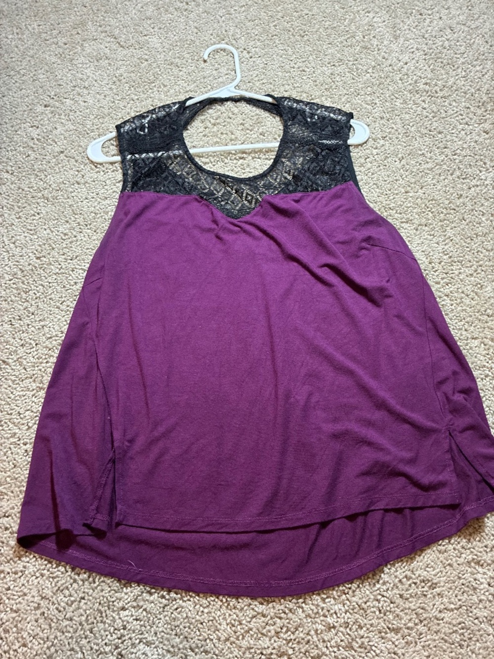 women’s purple and black top